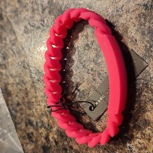 NWT Marc By Marc Jacobs Pink Braided Rubber Bracelet